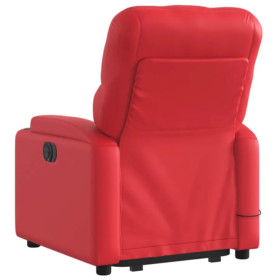 Fauteuil inclinable de massage Rouge Similicuir - 5