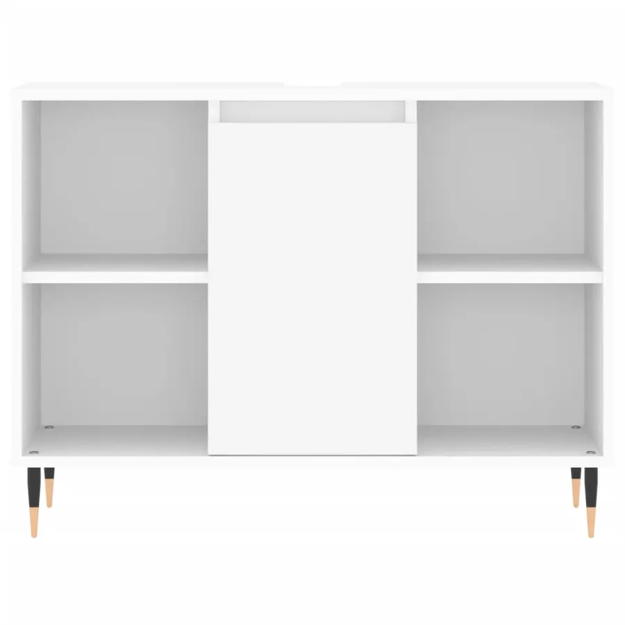 Ensemble de meubles salle de bain 3 pcs blanc bois d'ingénierie - 10