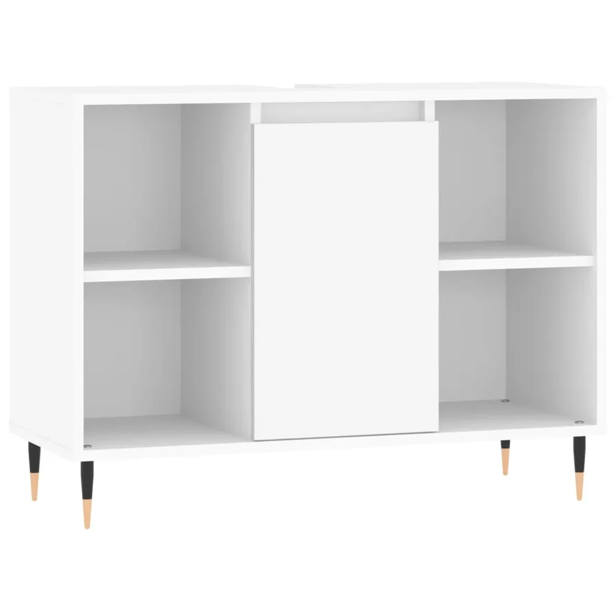Ensemble de meubles salle de bain 3 pcs blanc bois d'ingénierie - 9