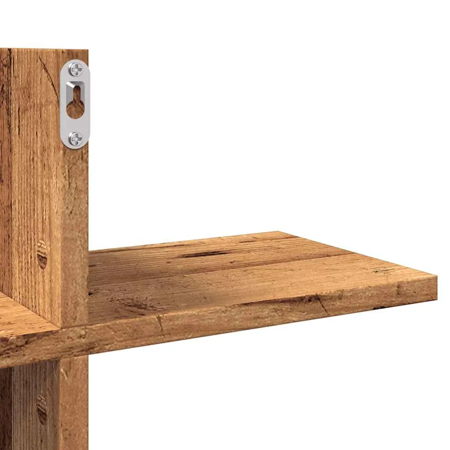 Étagère murale vieux bois 124,5x18x60,5 cm bois d'ingénierie - 8