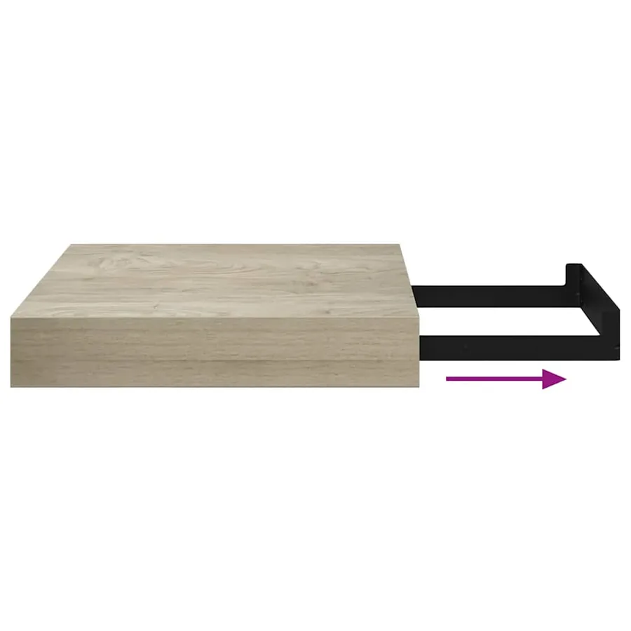 Étagères murales flottantes 2 pcs chêne 23x23,5x3,8 cm MDF - 11