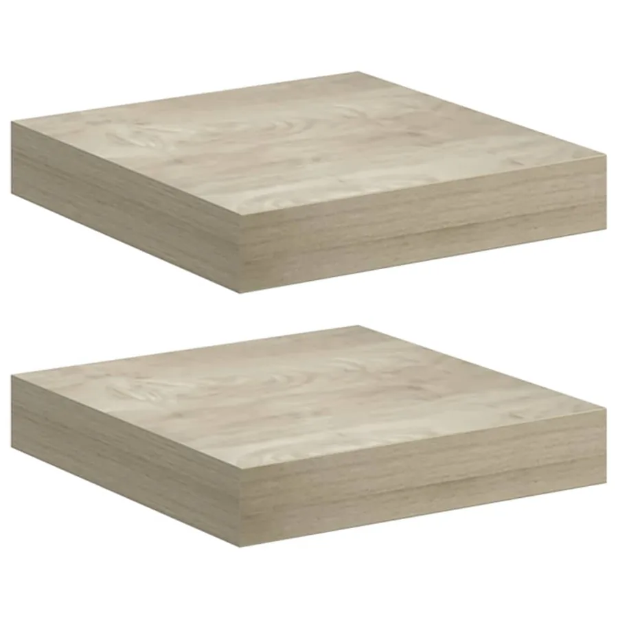 Étagères murales flottantes 2 pcs chêne 23x23,5x3,8 cm MDF - 2