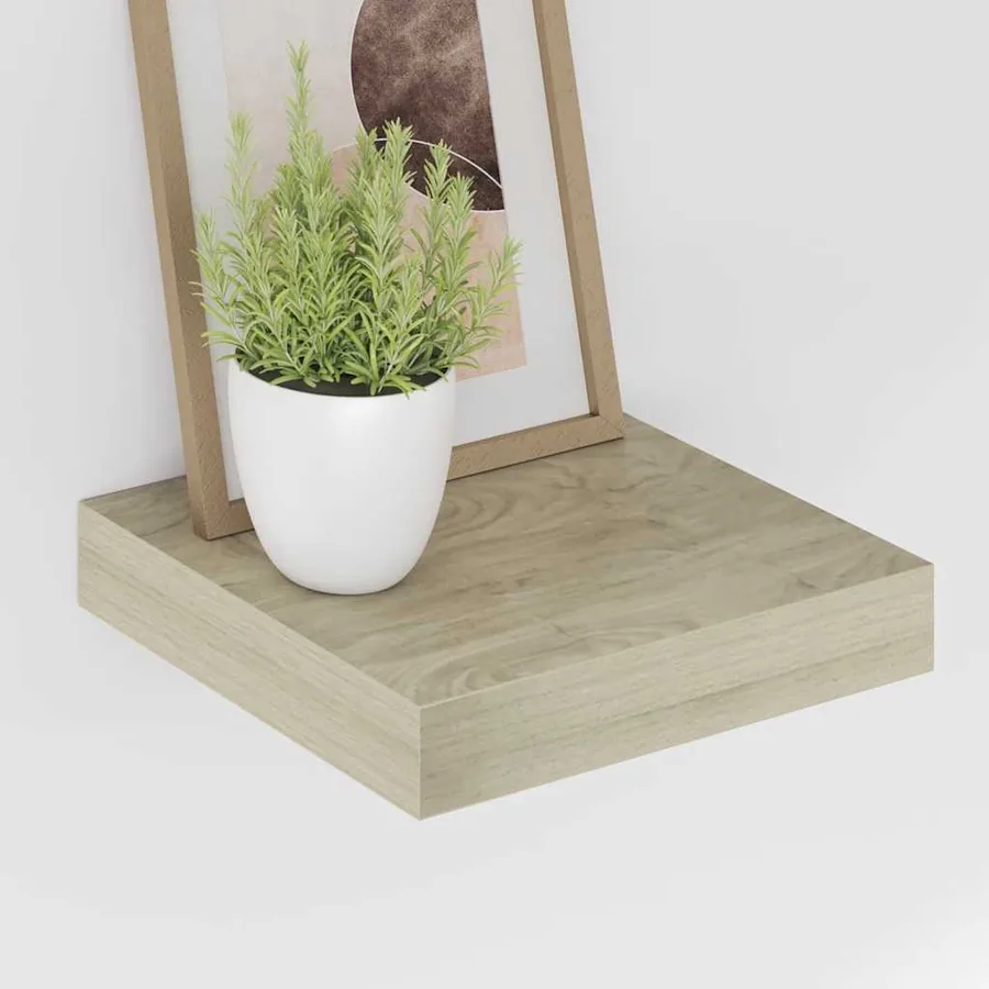 Étagères murales flottantes 2 pcs chêne 23x23,5x3,8 cm MDF - 4