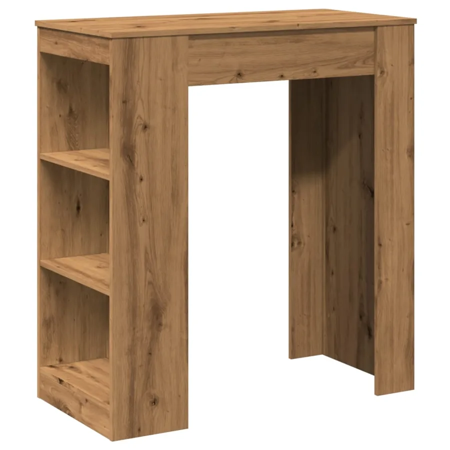 Table de bar avec étagères chêne artisanal bois d'ingénierie - 2