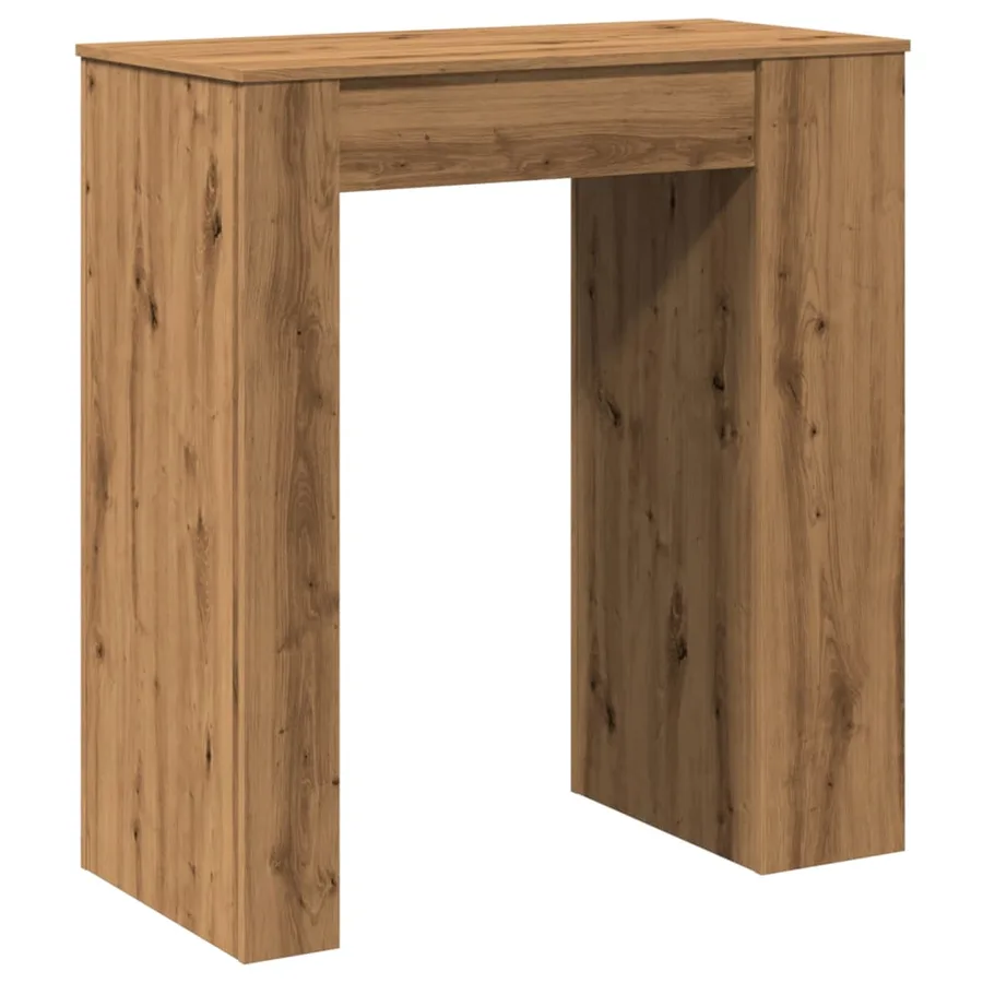 Table de bar avec étagères chêne artisanal bois d'ingénierie - 6