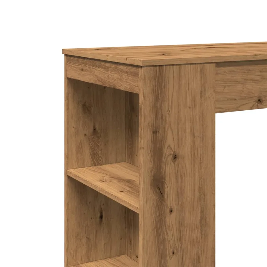 Table de bar avec étagères chêne artisanal bois d'ingénierie - 7