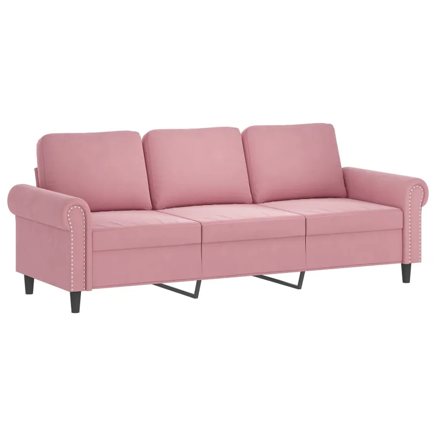 Ensemble de canapés 4 pcs avec coussins rose velours - 5