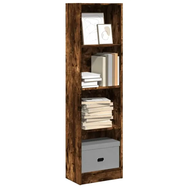 Bibliothèque chêne fumé 40x24x143 cm bois d'ingénierie