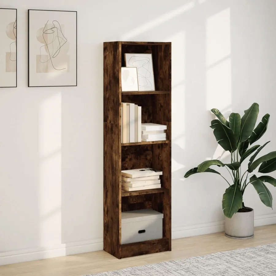 Bibliothèque chêne fumé 40x24x143 cm bois d'ingénierie - 3