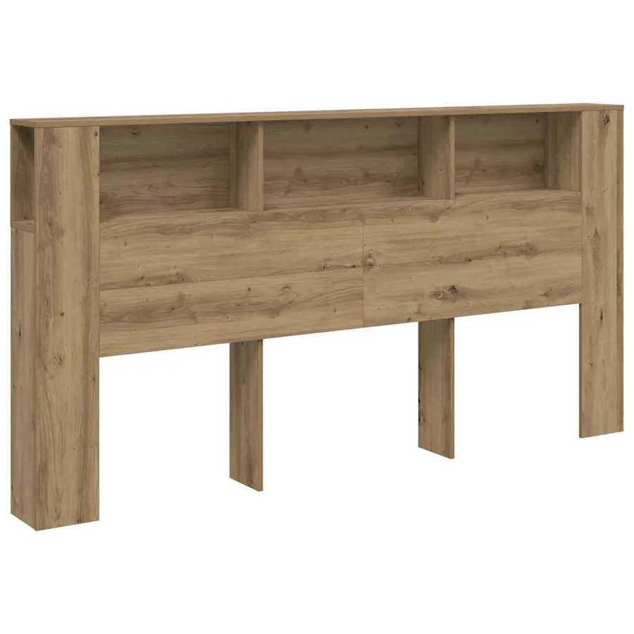 Armoire de tête de lit chêne artisanal 200x18,5x102,5 cm - 2