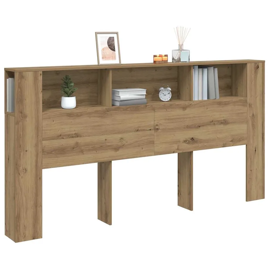 Armoire de tête de lit chêne artisanal 200x18,5x102,5 cm - 3