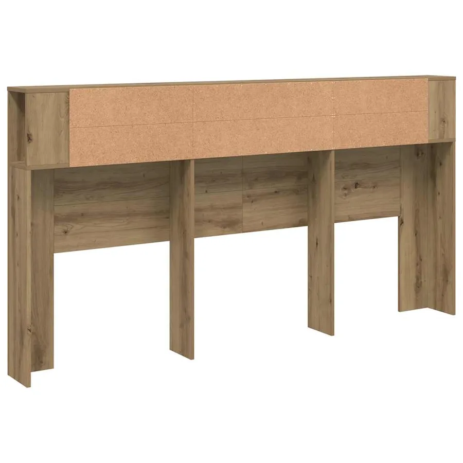 Armoire de tête de lit chêne artisanal 200x18,5x102,5 cm - 6