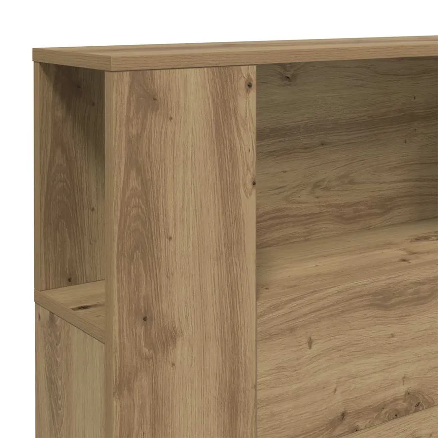 Armoire de tête de lit chêne artisanal 200x18,5x102,5 cm - 7