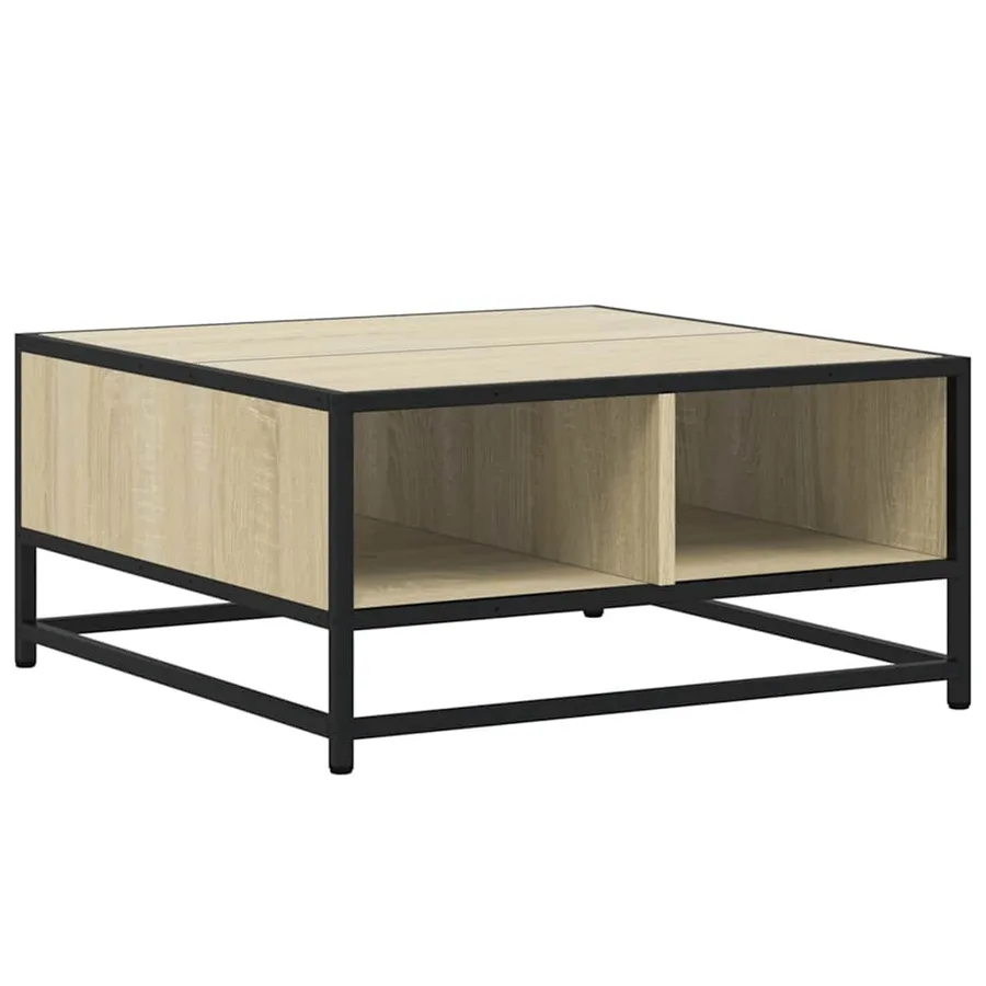 Table basse chêne sonoma 60,5x60,5x30cm bois d'ingénierie/métal - 2