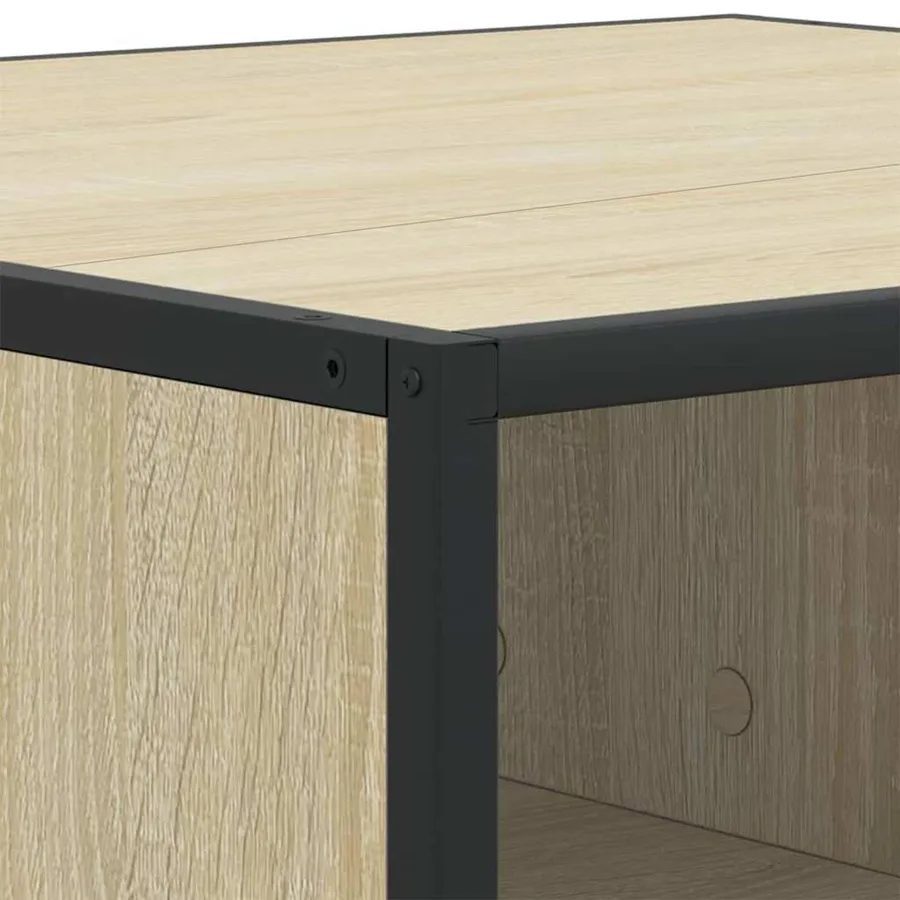 Table basse chêne sonoma 60,5x60,5x30cm bois d'ingénierie/métal - 8