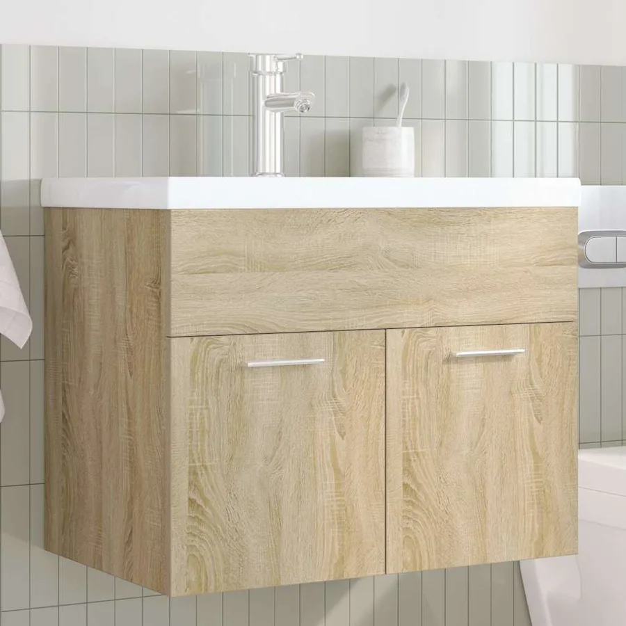 Armoire lavabo de salle de bain et vasque et robinet intégrés - 3