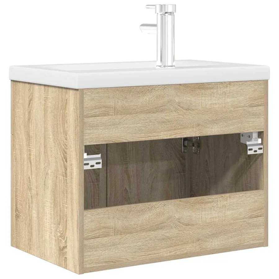 Armoire lavabo de salle de bain et vasque et robinet intégrés - 8