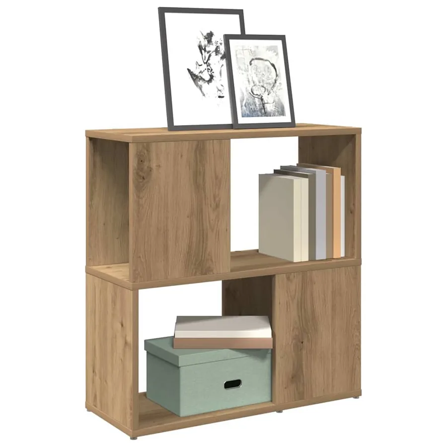 Bibliothèque chêne artisanal 60x24x63 cm bois d'ingénierie