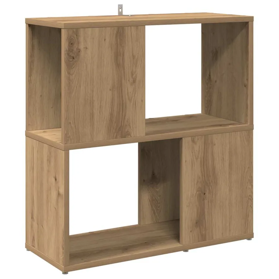 Bibliothèque chêne artisanal 60x24x63 cm bois d'ingénierie - 2