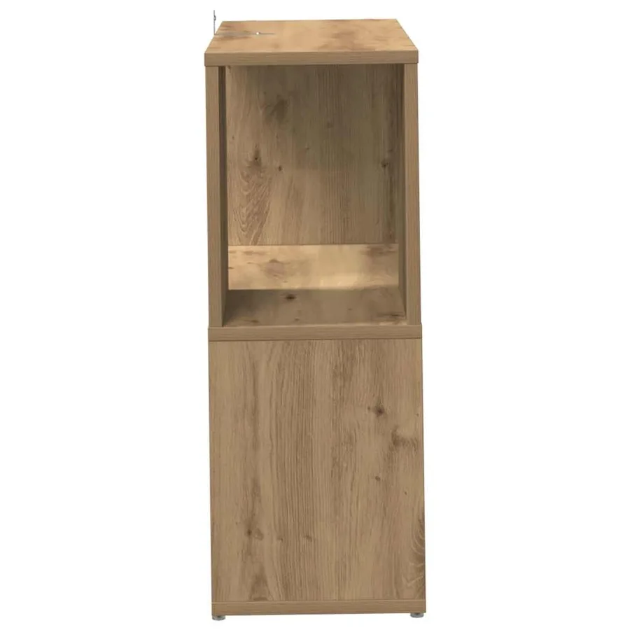 Bibliothèque chêne artisanal 60x24x63 cm bois d'ingénierie - 5