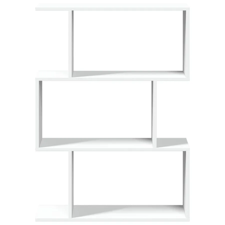 Bibliothèque séparateur de pièce à 3 niveaux Blanc 70 x 24 x 97 cm Bois d'ingénierie - 5