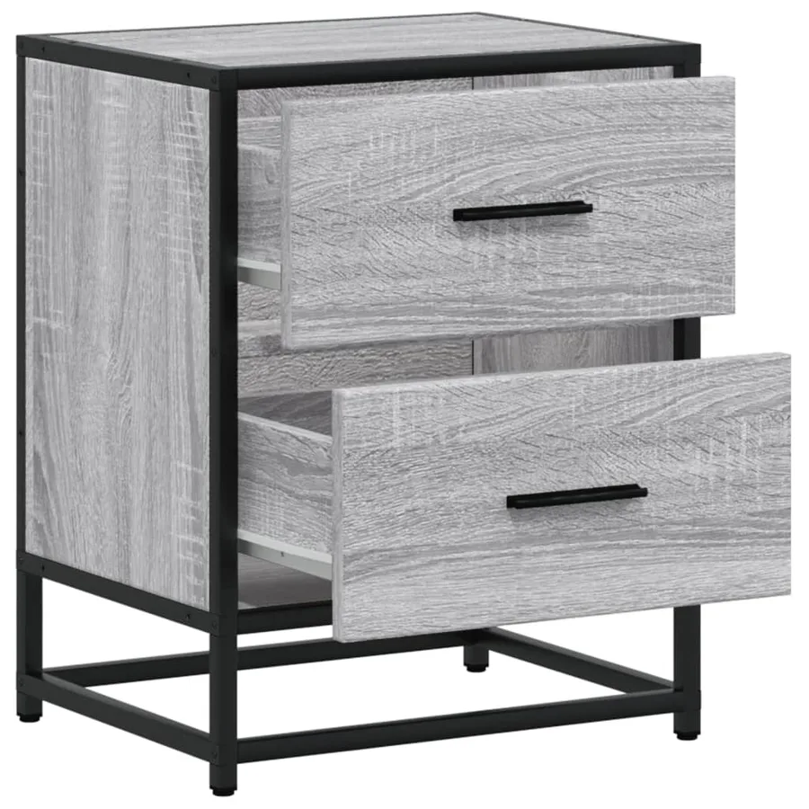 Tables de chevet 2 pcs sonoma gris 40x31x50 cm bois ingénierie - 9
