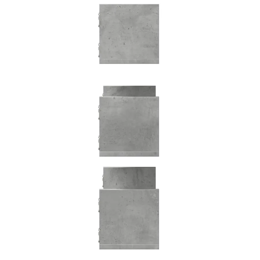 Étagères murales 3 pcs gris béton 80x18x18 cm bois d'ingénierie - 5