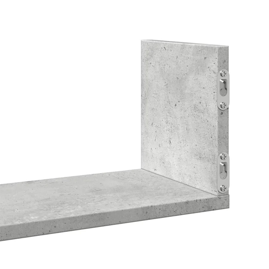 Étagères murales 3 pcs gris béton 80x18x18 cm bois d'ingénierie - 8
