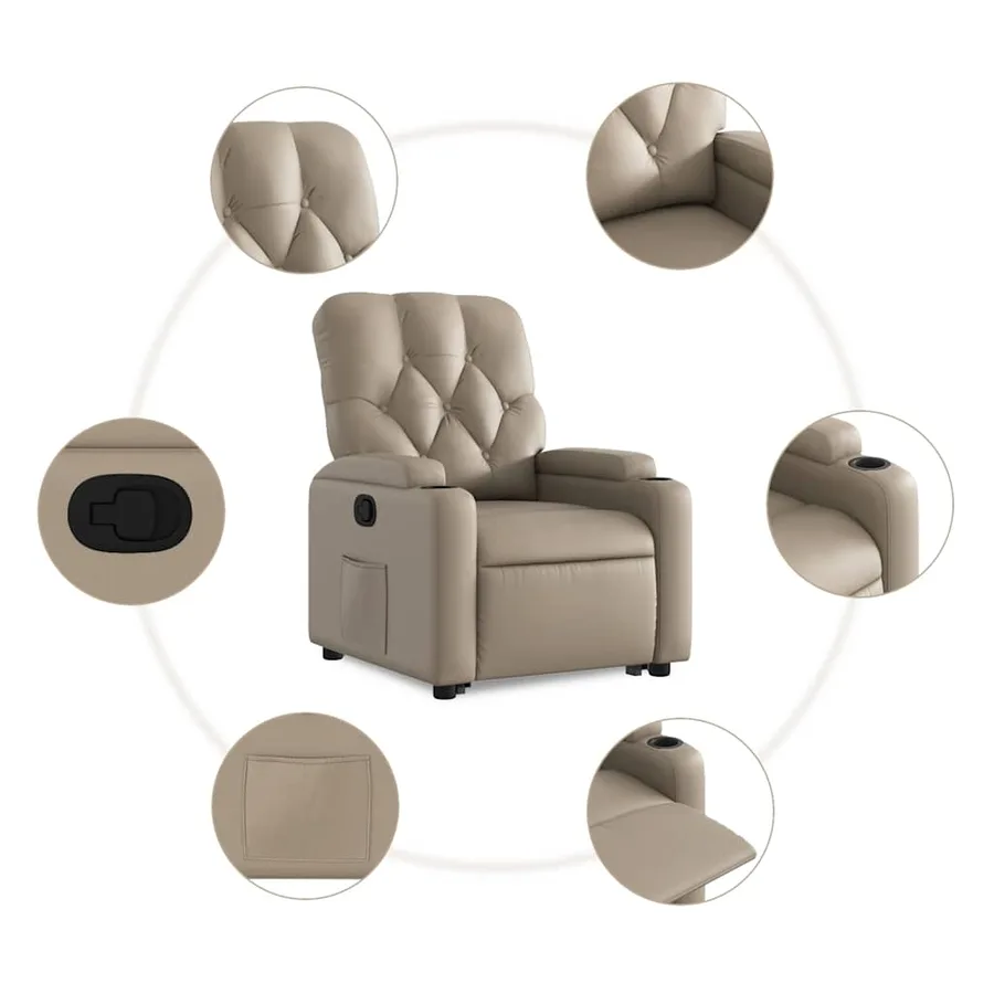 Fauteuil inclinable Cappuccino Similicuir - 8