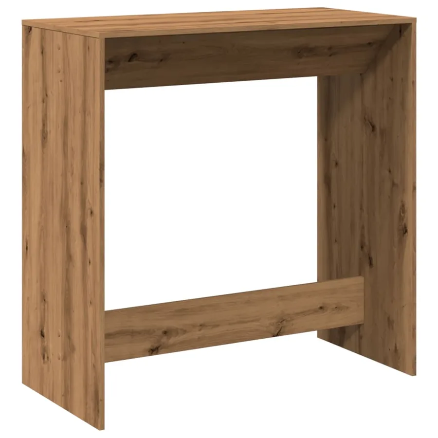 Table de bar chêne artisanal 102x50x103,5 cm bois d'ingénierie - 2