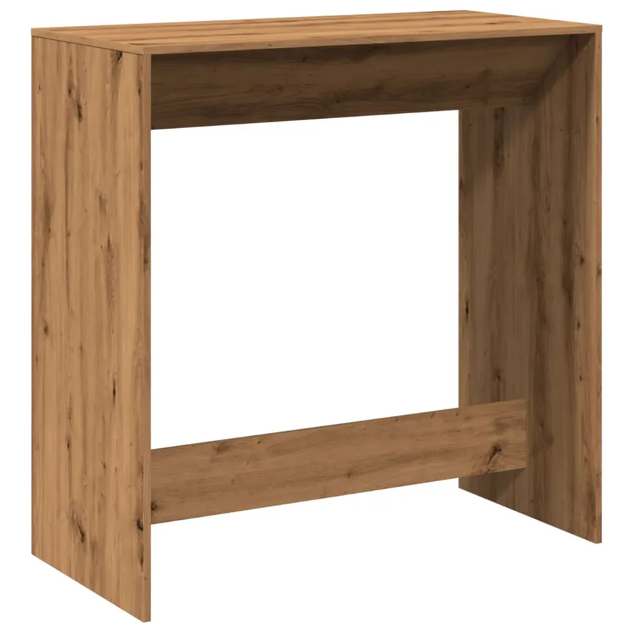 Table de bar chêne artisanal 102x50x103,5 cm bois d'ingénierie - 5