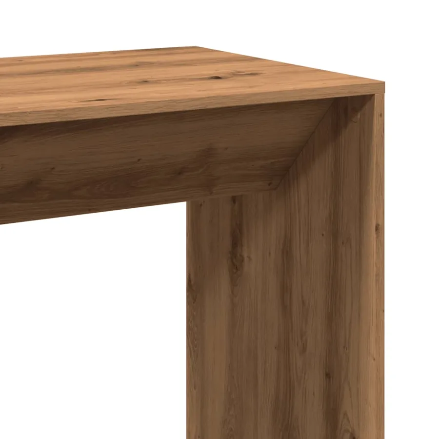 Table de bar chêne artisanal 102x50x103,5 cm bois d'ingénierie - 7