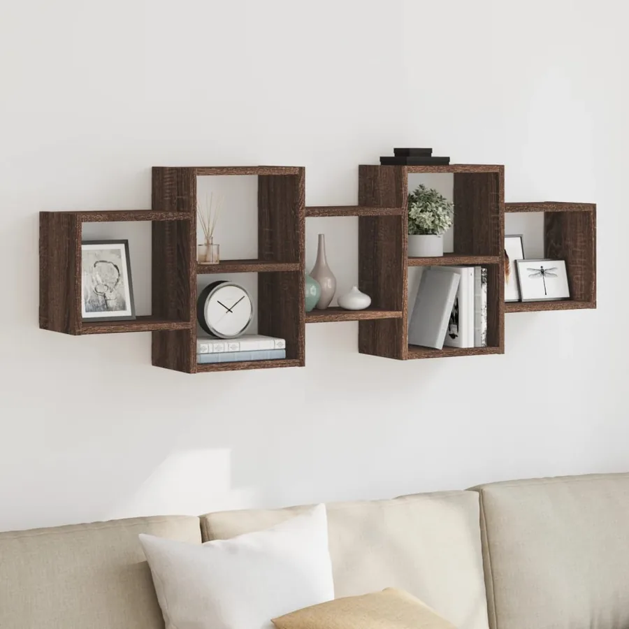 Étagère murale chêne marron 129x18x42 cm bois d'ingénierie