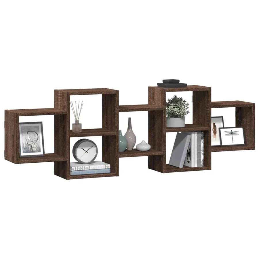 Étagère murale chêne marron 129x18x42 cm bois d'ingénierie - 3
