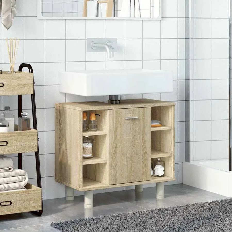 Armoire de salle de bain Chêne sonoma 60x32x53,5 cm Aggloméré - 3