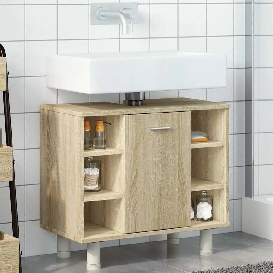 Armoire de salle de bain Chêne sonoma 60x32x53,5 cm Aggloméré - 4