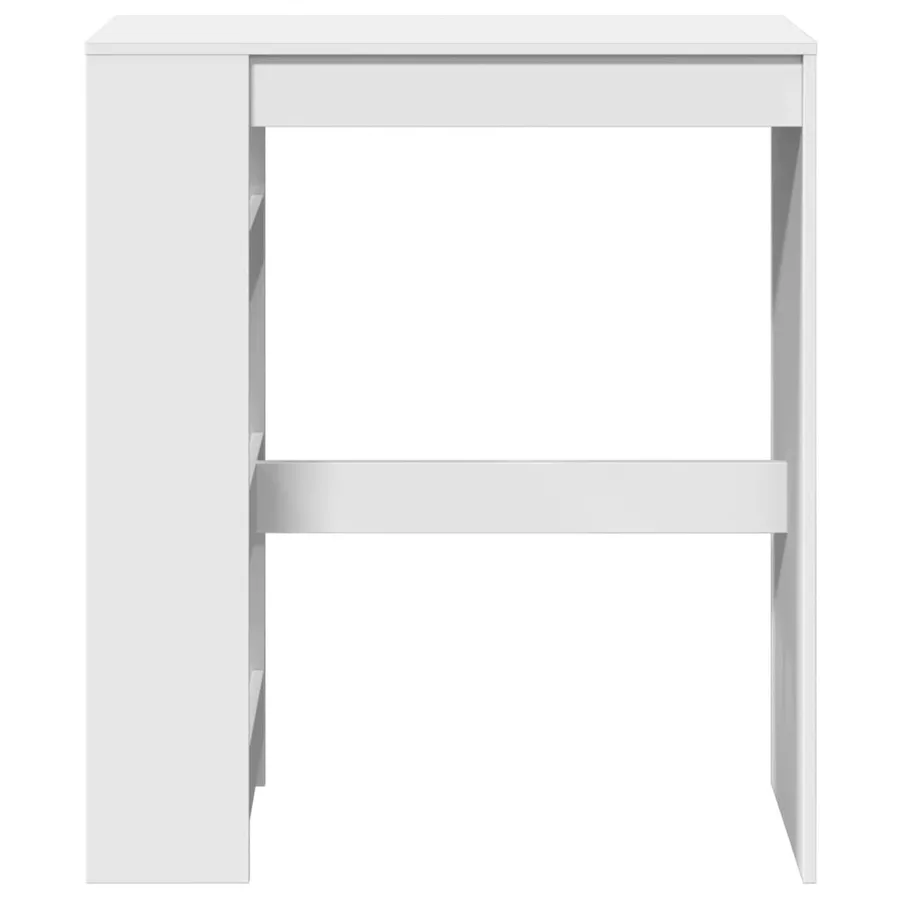 Table de bar et étagères blanc 90x40x103,5 cm bois d'ingénierie - 4
