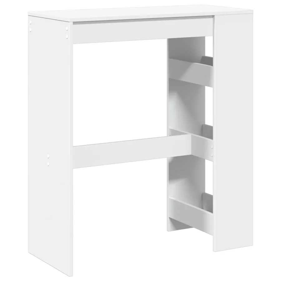 Table de bar et étagères blanc 90x40x103,5 cm bois d'ingénierie - 6