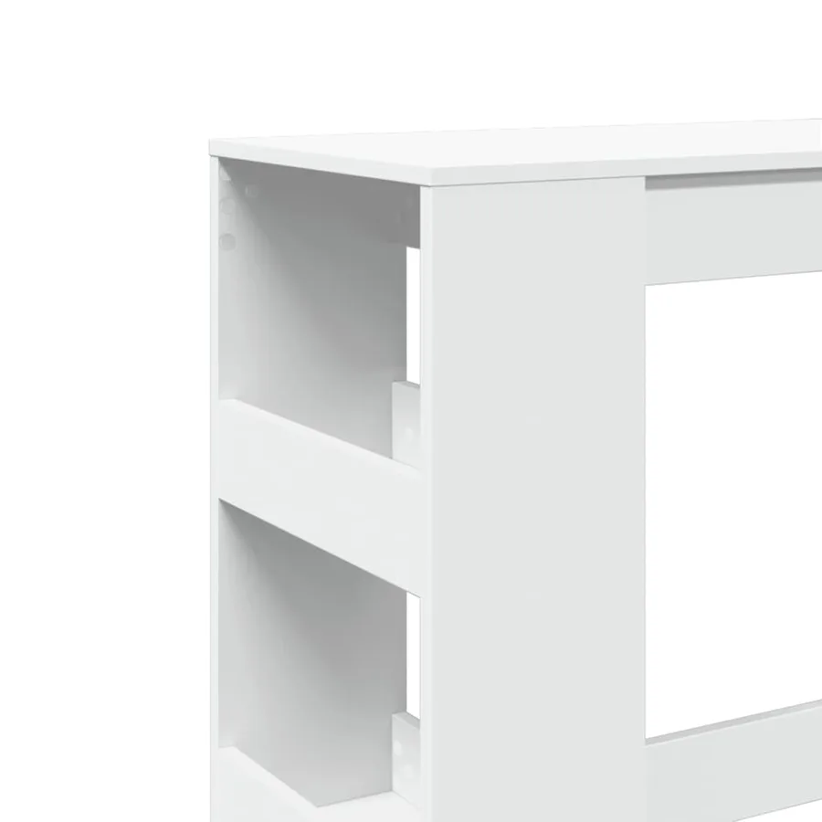 Table de bar et étagères blanc 90x40x103,5 cm bois d'ingénierie - 7