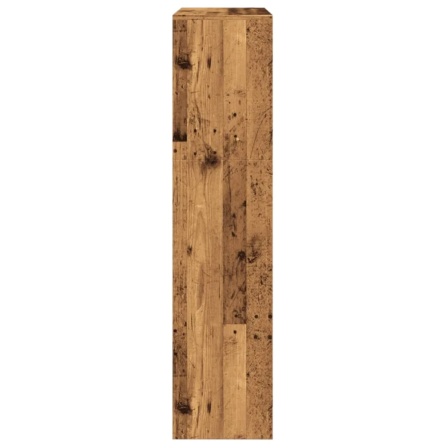 Étagère séparatrice de pièce 3 niveaux vieux bois 123x29x123 cm - 6