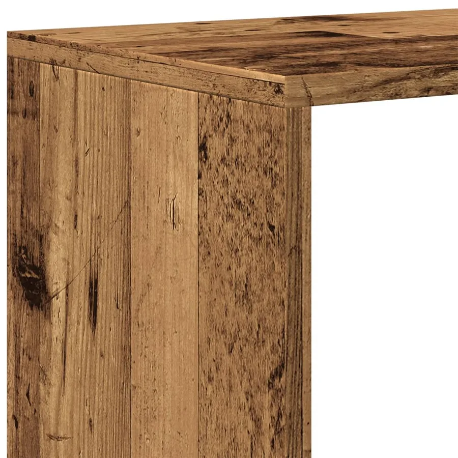 Étagère séparatrice de pièce 3 niveaux vieux bois 123x29x123 cm - 9