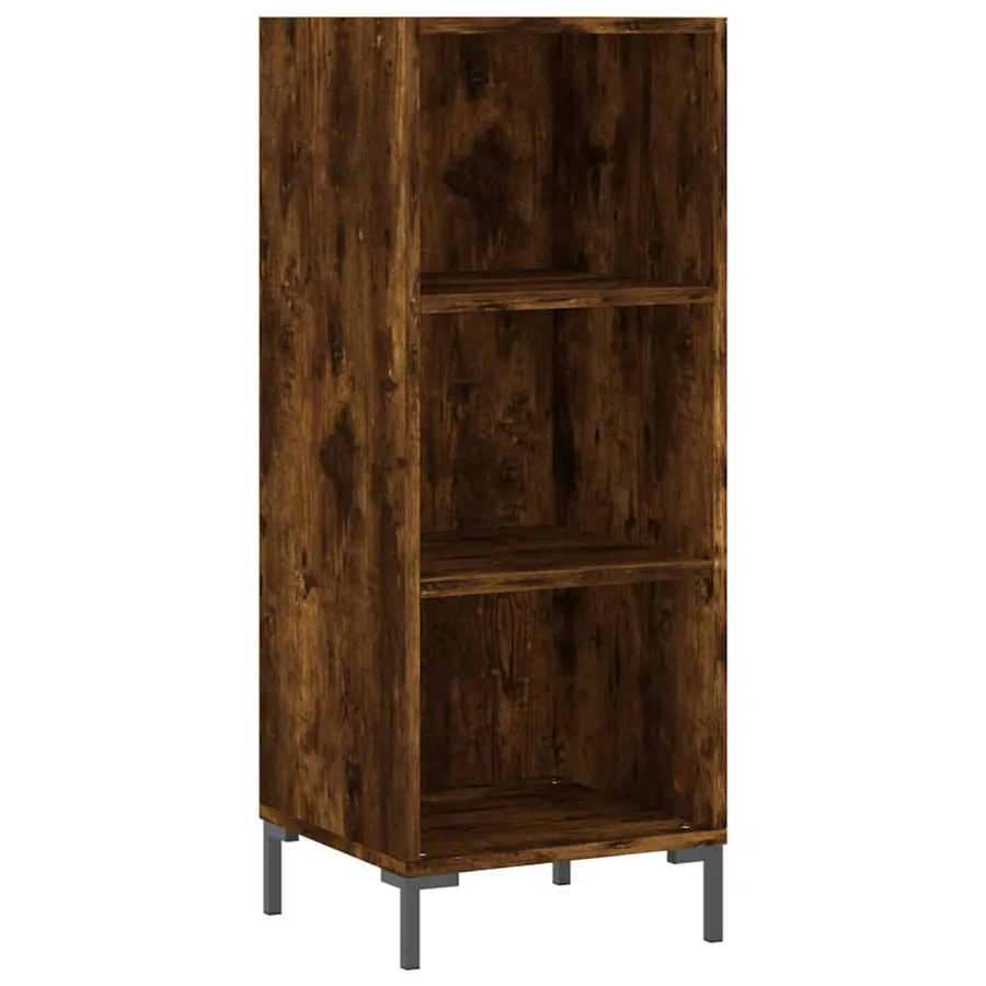 Buffet haut Chêne fumé 34,5x34x180 cm Bois d'ingénierie - 5