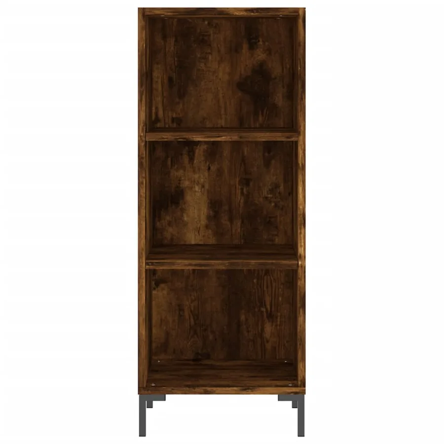Buffet haut Chêne fumé 34,5x34x180 cm Bois d'ingénierie - 6