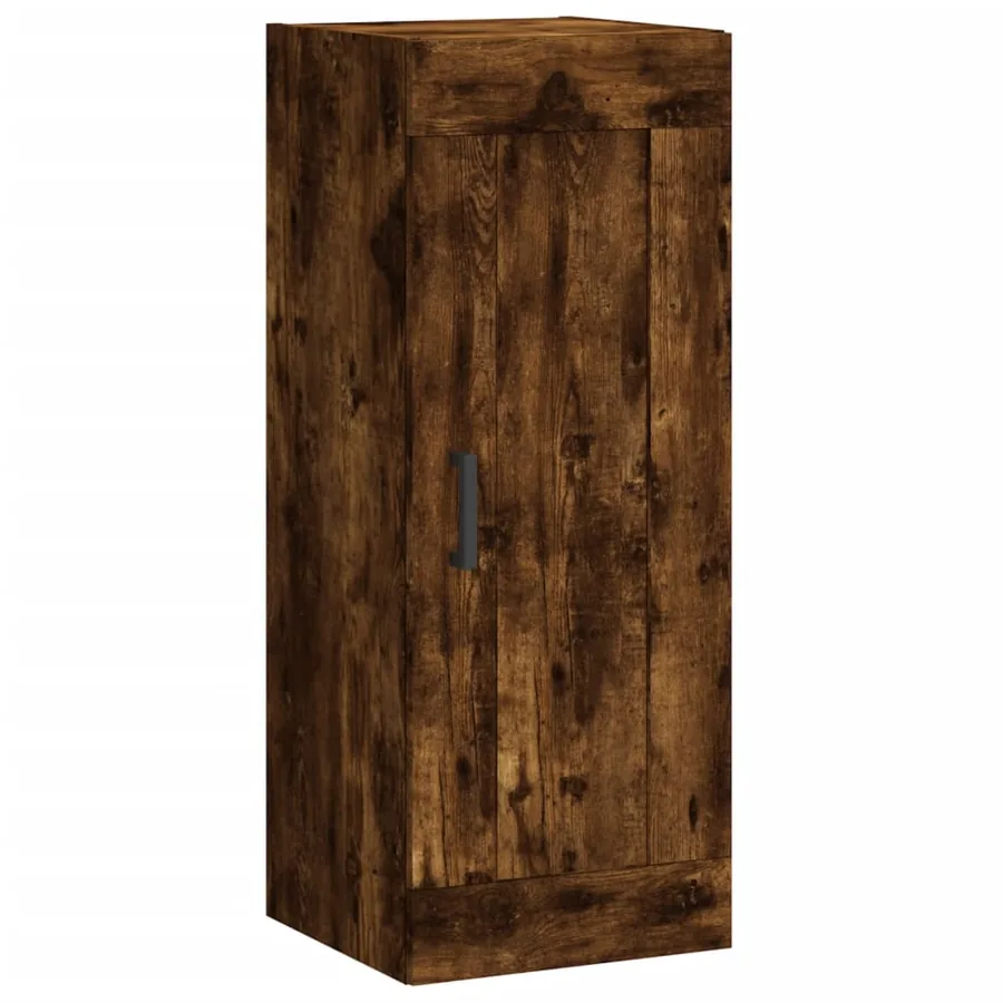 Buffet haut Chêne fumé 34,5x34x180 cm Bois d'ingénierie - 8