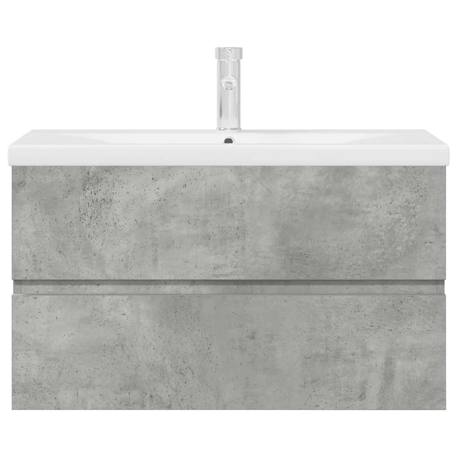 Ensemble de meubles de salle de bain 2 pcs gris béton - 4