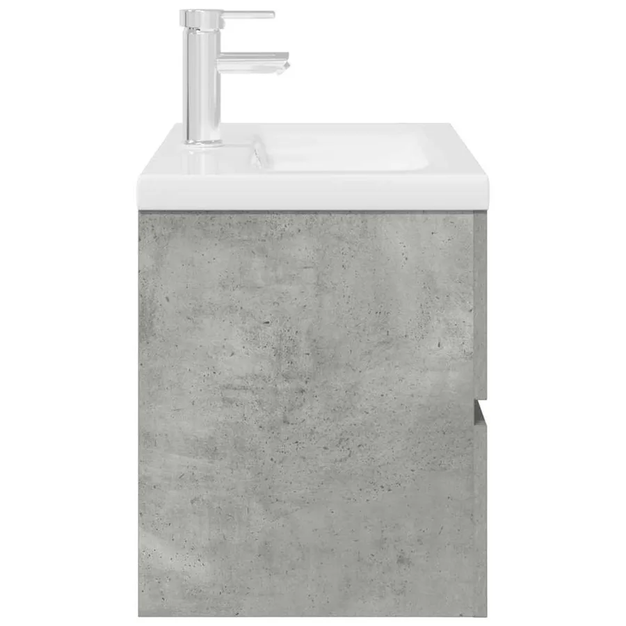 Ensemble de meubles de salle de bain 2 pcs gris béton - 7