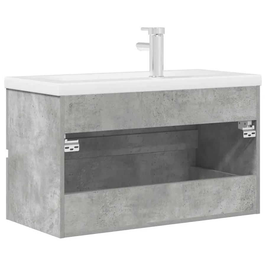 Ensemble de meubles de salle de bain 2 pcs gris béton - 8