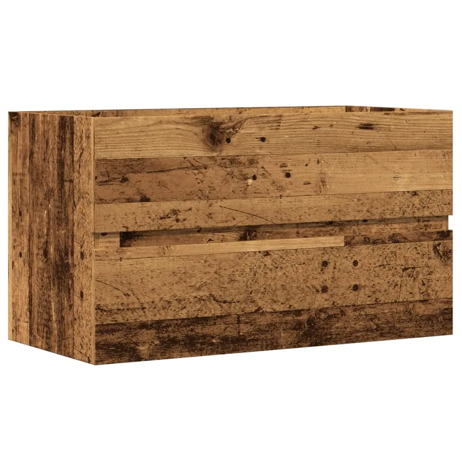 Armoire de salle de bain suspendue vieux bois bois d'ingénierie - 2