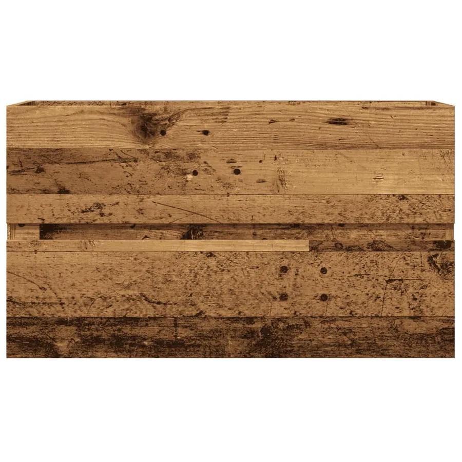 Armoire de salle de bain suspendue vieux bois bois d'ingénierie - 4
