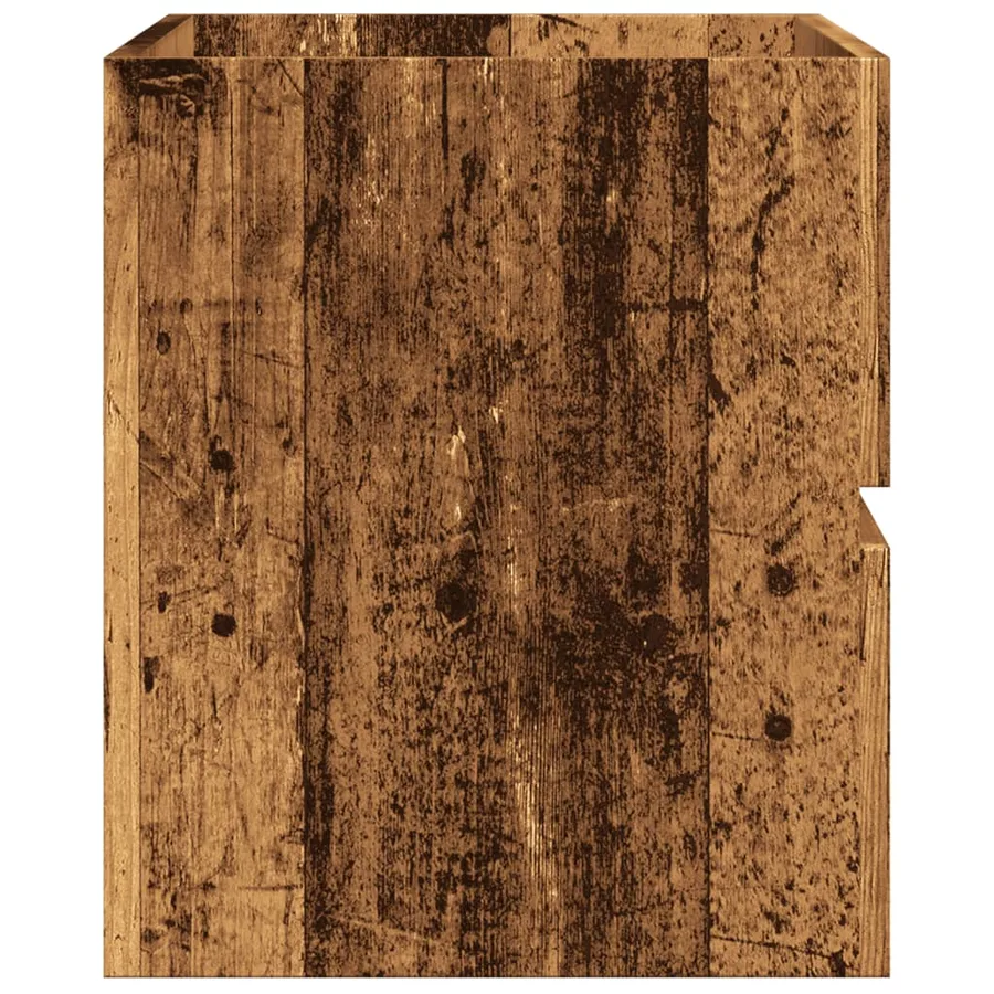 Armoire de salle de bain suspendue vieux bois bois d'ingénierie - 5